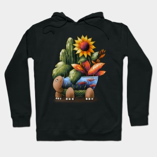 Moving Turtle and Flower Hoodie